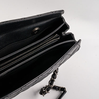 Chanel Caviar Shoulder Tote Bag Black