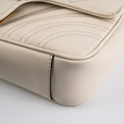 Gucci Small Marmont GG White Shoulder Bag