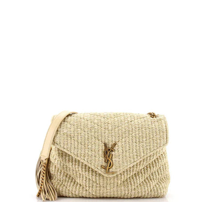 Loulou Shoulder Bag Matelasse Raffia Small