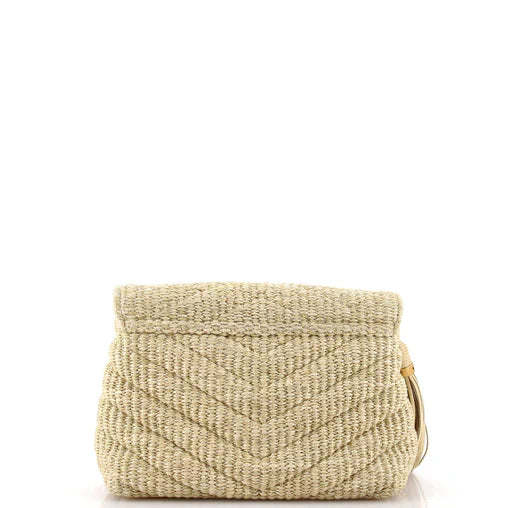 Loulou Shoulder Bag Matelasse Raffia Small
