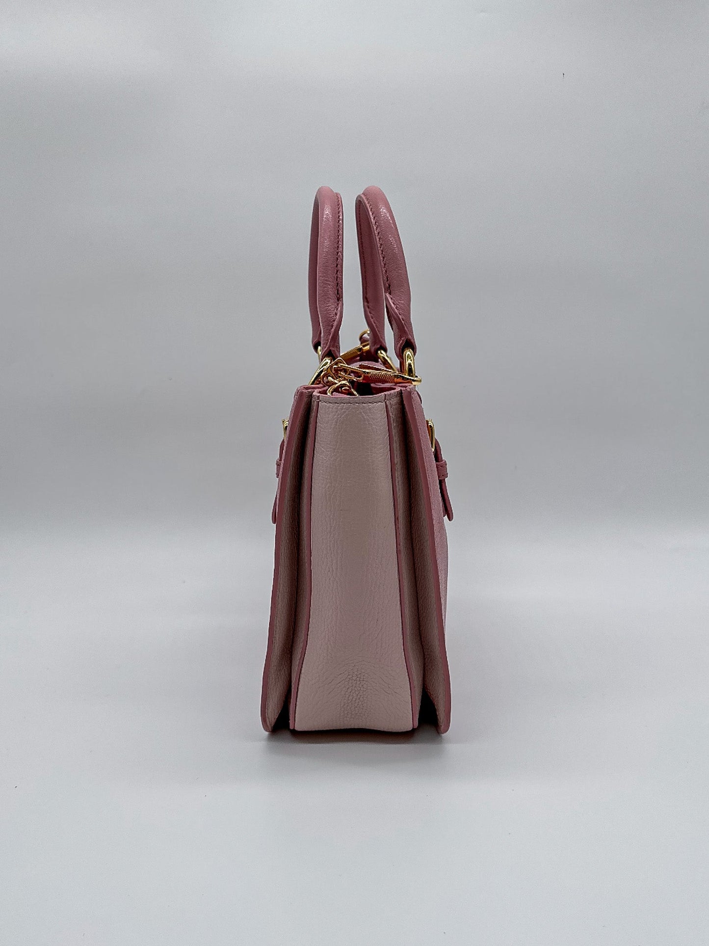 Miu Miu Pink Madras Leather Top Handle Crossbody Bag