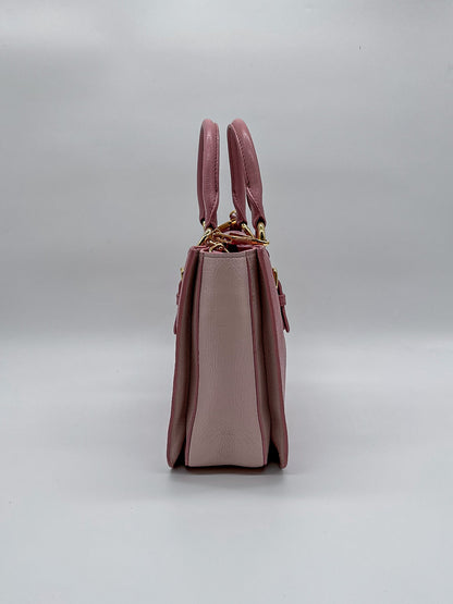 Miu Miu Pink Madras Leather Top Handle Crossbody Bag