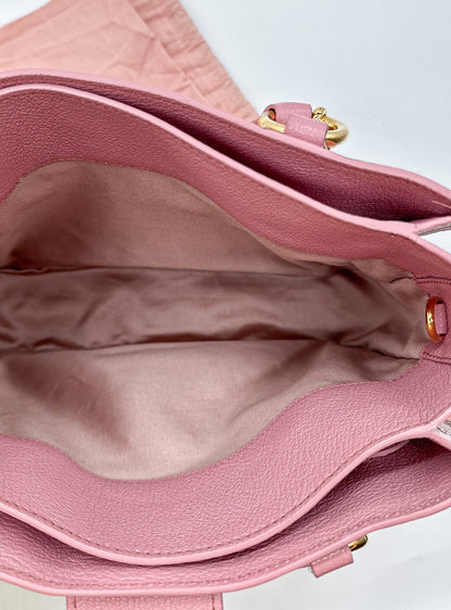 Miu Miu Pink Madras Leather Top Handle Crossbody Bag