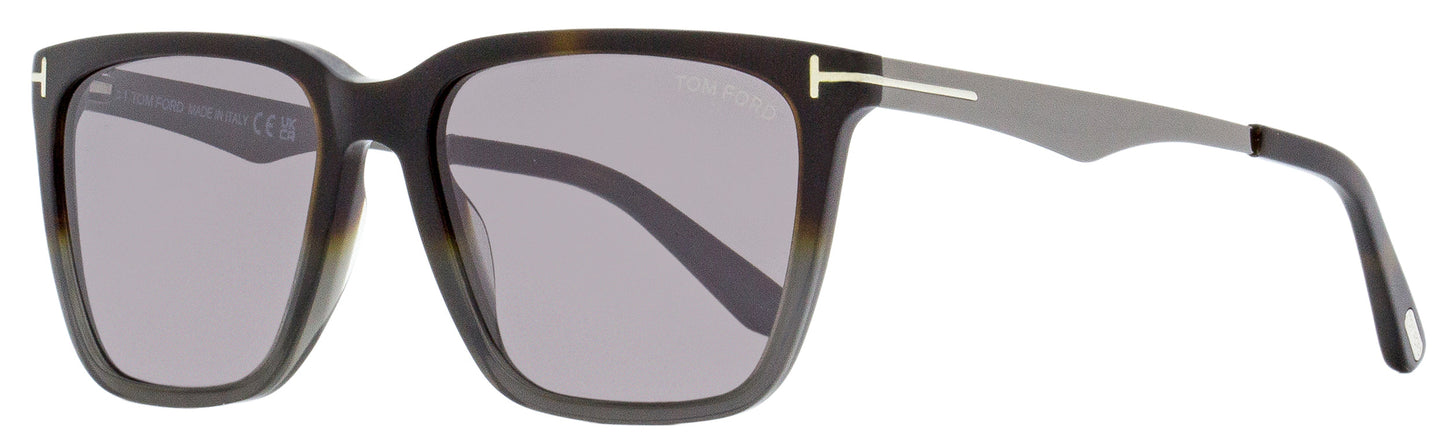 Tom Ford Rectangular Sunglasses TF862 Garrett 56C Havana/Gray/Gunmetal 56mm FT0862 Havana Gray Gunmetal