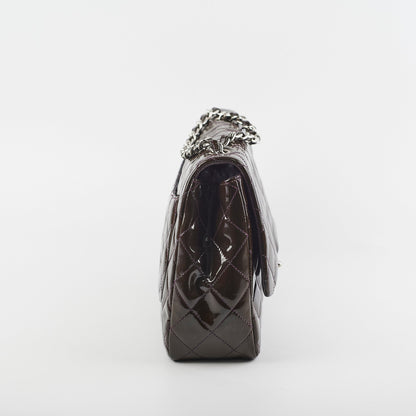 Chanel Jumbo Patent Brown Shoulder Bag