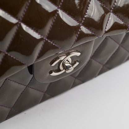 Chanel Jumbo Patent Brown Shoulder Bag