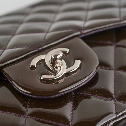 Chanel Jumbo Patent Brown Shoulder Bag