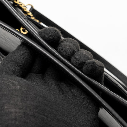 Chanel 23S Clutch Bag With Chain Calfskin Black Brush  (microchip)