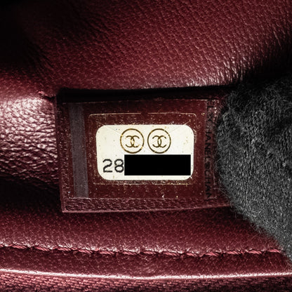 Chanel Folding Clutch Bag Velvet/Lambskin Burgundy L
