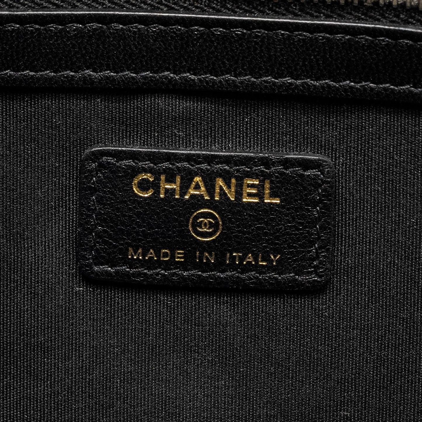 Chanel Letter Logo Clutch Bag Tweed PVC/Lambskin Black L