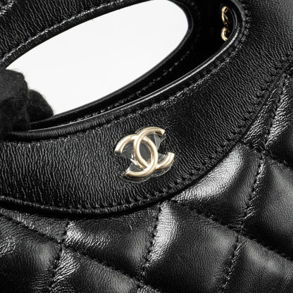 Chanel Mini 31 Clutch with Chain Shiny Lambskin Black L (Microchip)
