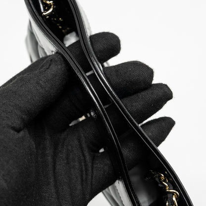 Chanel Mini 31 Clutch with Chain Shiny Lambskin Black L (Microchip)