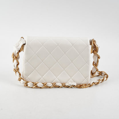 Chanel Seasonal Calfskin Shoulder Bag White