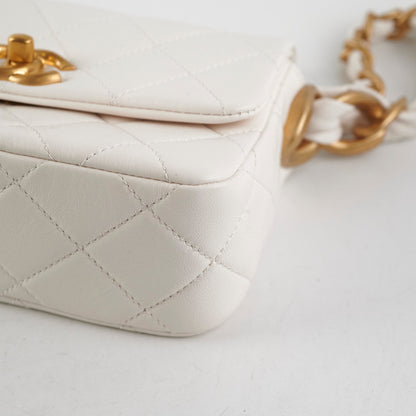 Chanel Seasonal Calfskin Shoulder Bag White