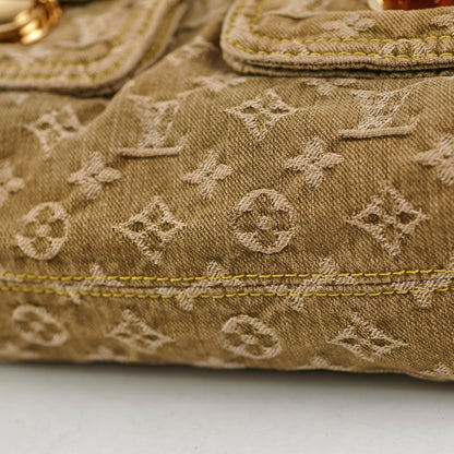 Louis Vuitton Khaki Denim Shoulder Bag