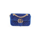 Gucci Marmont Mini Shoulder Bag Navy Blue Velvet