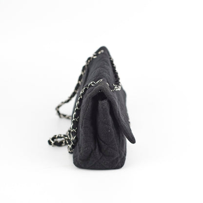Chanel Fabric Shoulder Flap Bag Black
