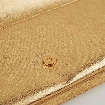 Saint Laurent Kate Tassel Gold Clutch