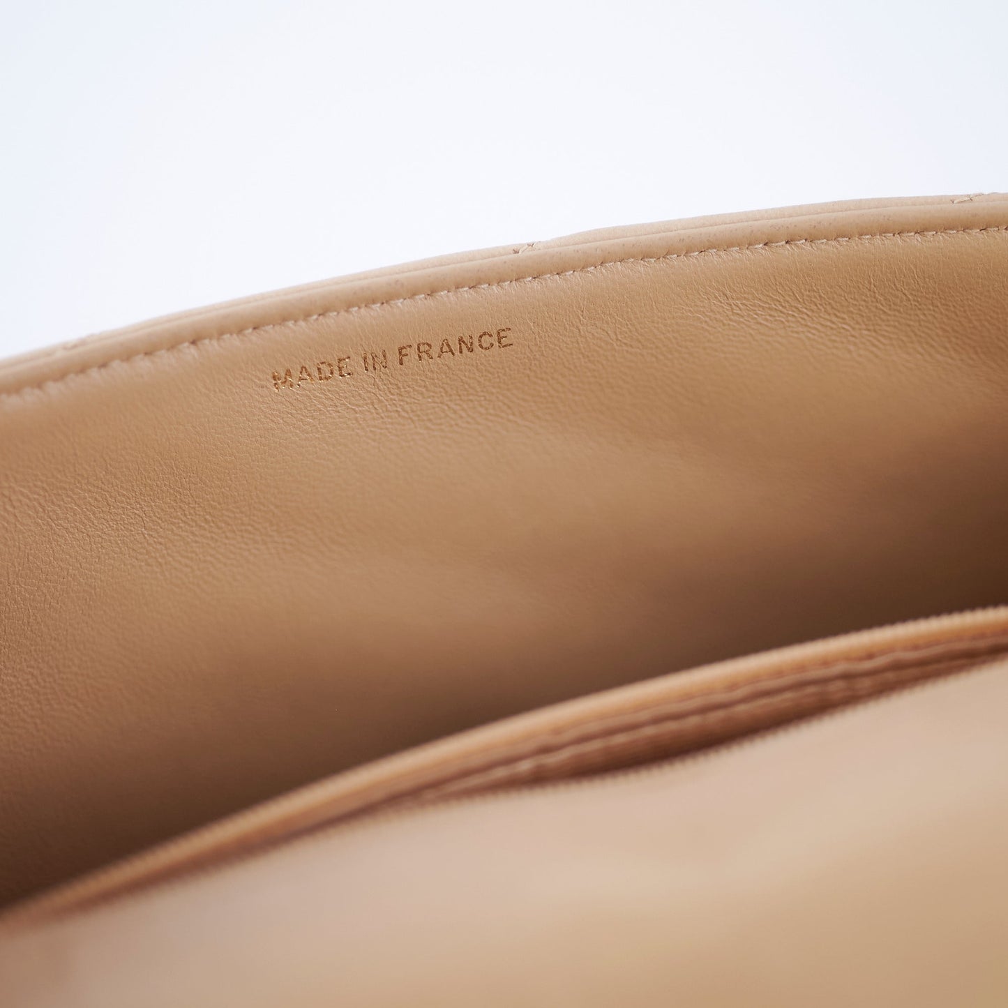 Chanel Vintage Beige Lambskin Shoulder Bag