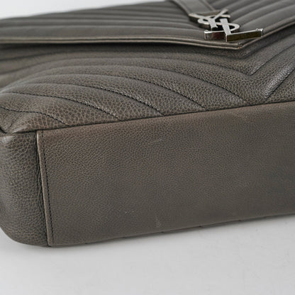 Saint Laurent Colleague Large Grey Shoulder Bag