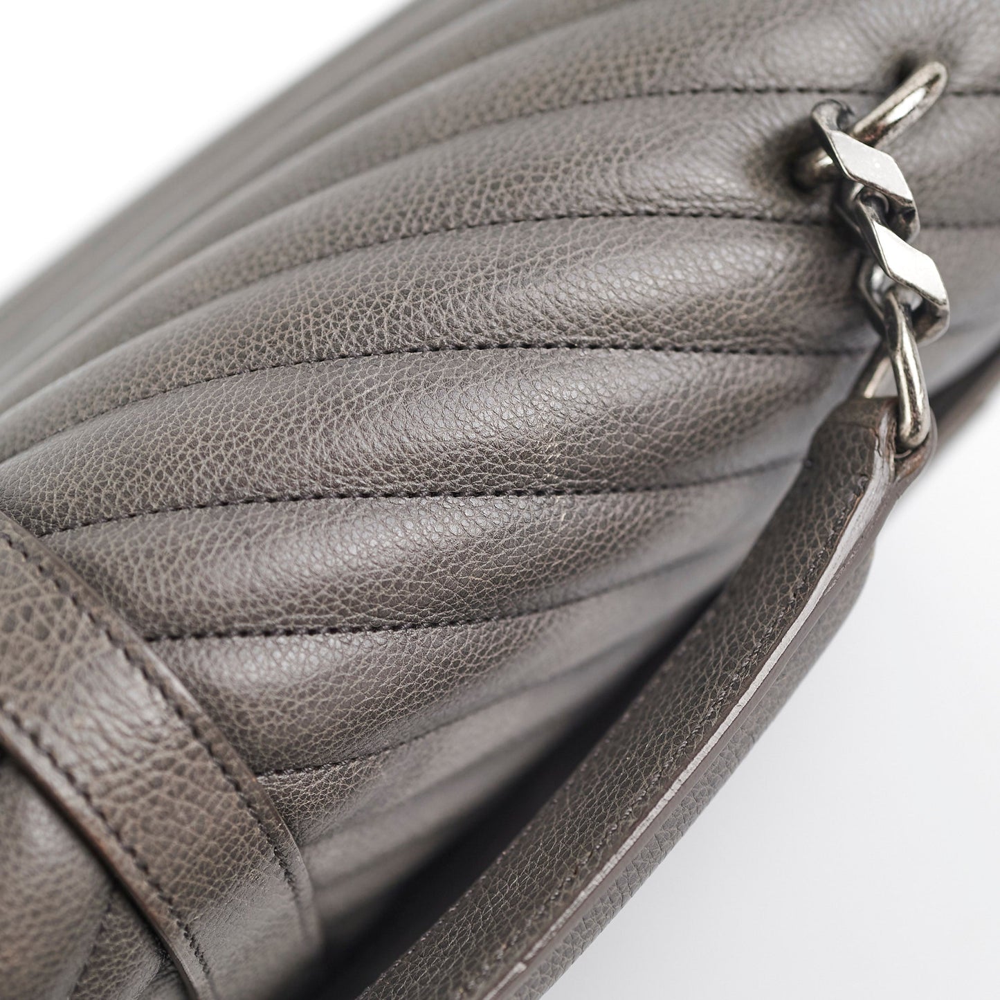 Saint Laurent Colleague Large Grey Shoulder Bag