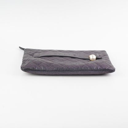 Chanel Iridescent Caviar Medium Night By The C Pouch Clutch