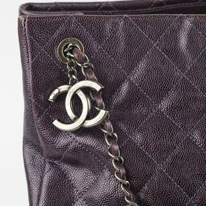 Chanel Dark Purple Caviar Shoulder Bag