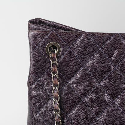 Chanel Dark Purple Caviar Shoulder Bag