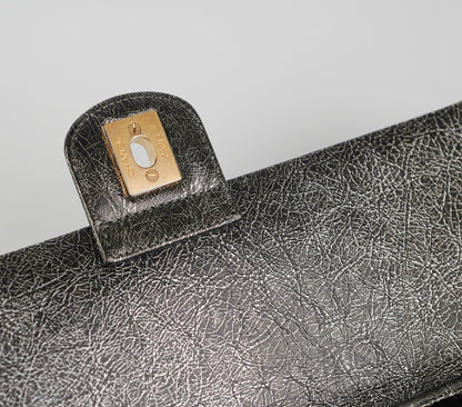 Chanel Zip Away Chain Clutch Wallet on Chain WOC Metallic Grey