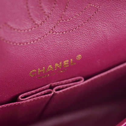 Chanel M/L Tweed Purple Classic Flap Shoulder Bag