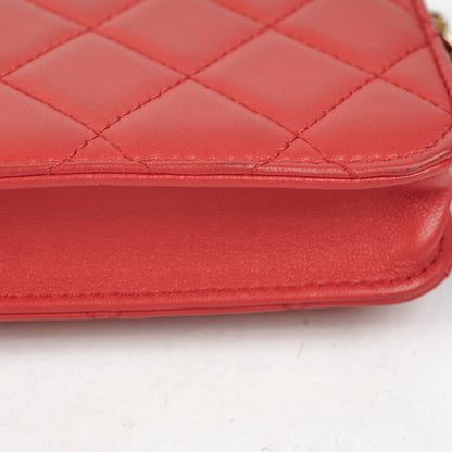 Chanel Classic Micro Clutch with Chain Red