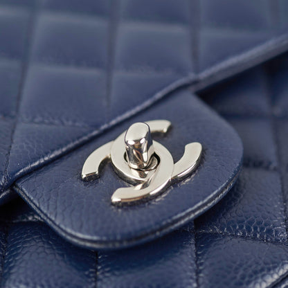 Chanel Classic Flap Medium/Large Caviar Blue Shoulder Bag