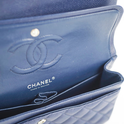 Chanel Classic Flap Medium/Large Caviar Blue Shoulder Bag