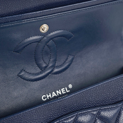 Chanel Classic Flap Medium/Large Caviar Blue Shoulder Bag
