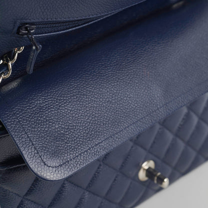 Chanel Classic Flap Medium/Large Caviar Blue Shoulder Bag