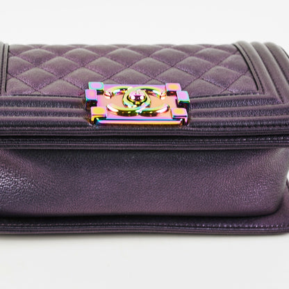 Chanel Small Boy Mermaid Iridescent Purple Shoulder Bag