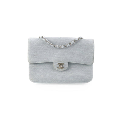 Chanel Timeless Quilted Jersey Shoulder Flap Blue