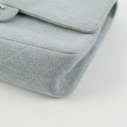 Chanel Timeless Quilted Jersey Shoulder Flap Blue