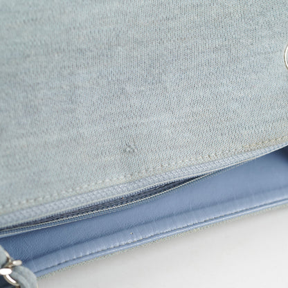 Chanel Timeless Quilted Jersey Shoulder Flap Blue