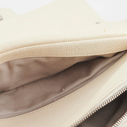 Chanel Easy  Flap Caviar Ivory Shoulder Bag