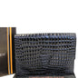 YVES SAINT LAURENT Black Crocodile Leather Clutch Bag