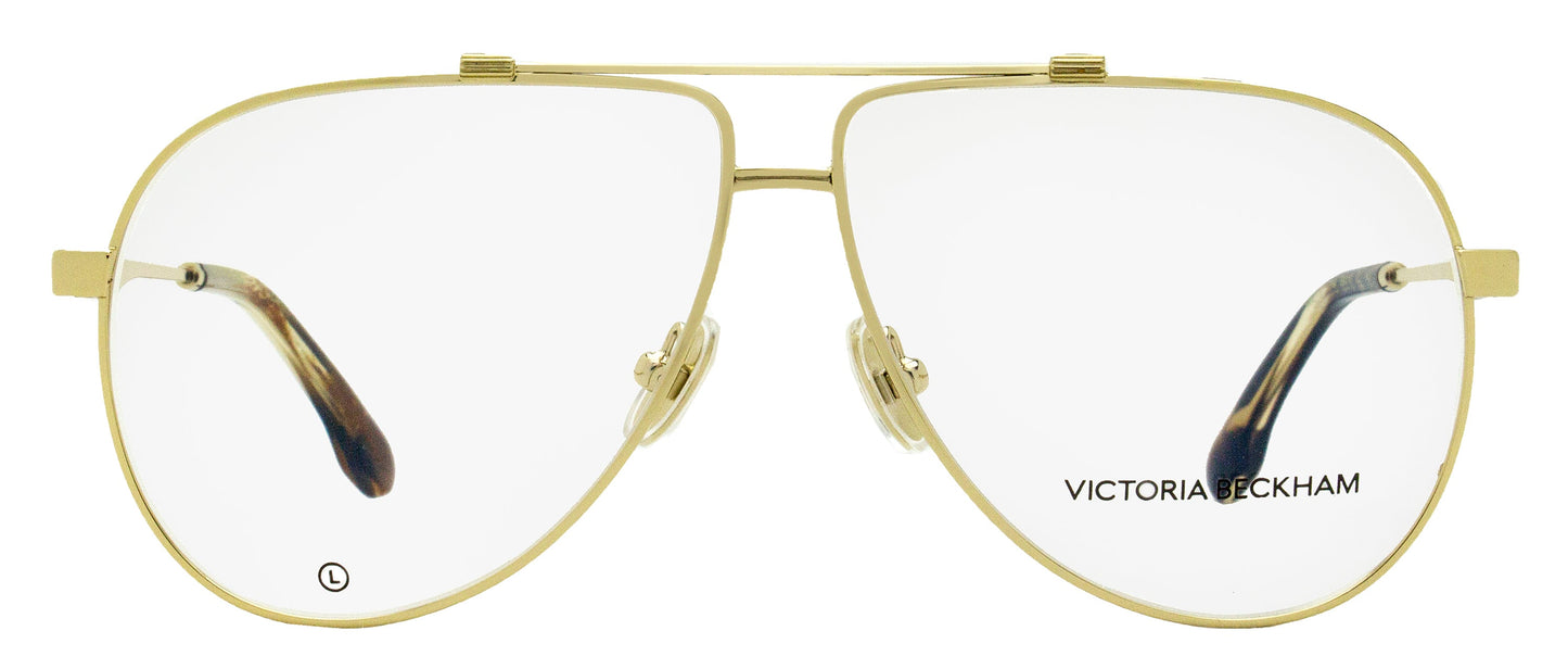 Victoria Beckham Pilot Eyeglasses VB2137 714 Gold 59mm