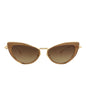 Valentino Womens Cat Eye Brown Gold Brown Fashion Designer Eyewear