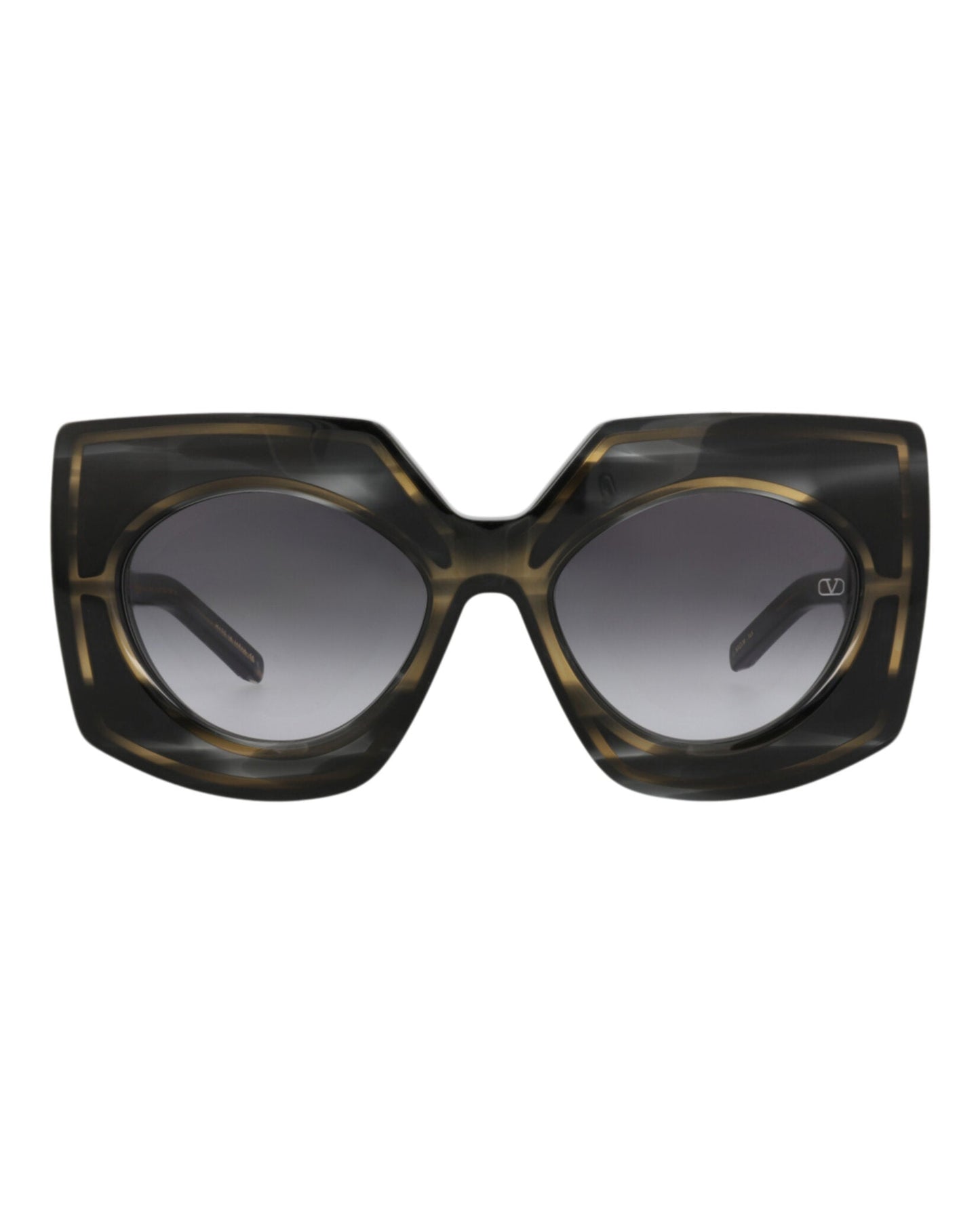 Valentino Womens Square/Rectangle Black Havana Black Havana Grey Fashion Designer Eyewear