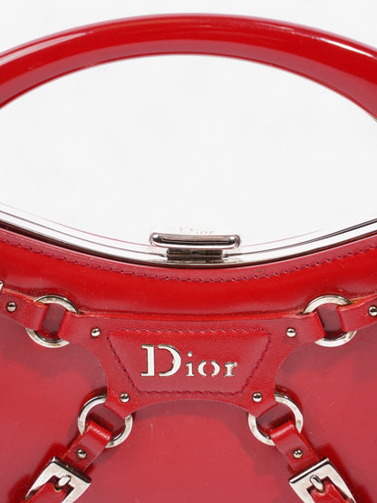 Christian Dior Bondage Clutch Red Calfskin Leather