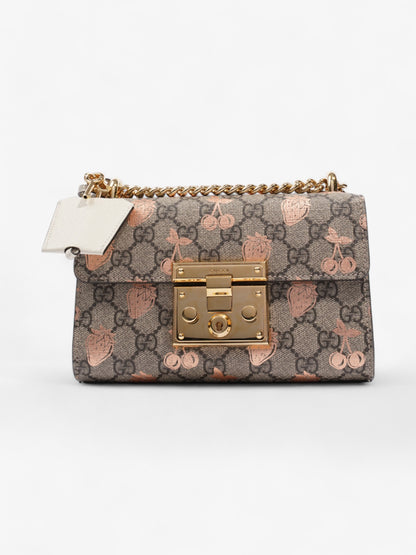 Gucci Padlock Berry Shoulder Bag GG Supreme / Rose Gold Canvas Small