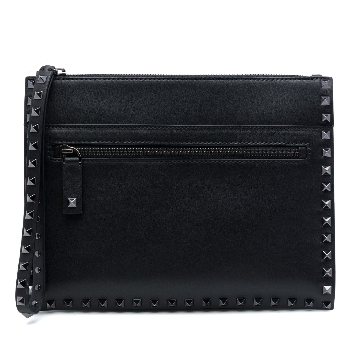 Valentino Leather Rockstud Untitled Wristlet Clutch