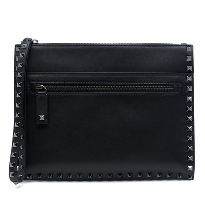 Valentino Leather Rockstud Untitled Wristlet Clutch
