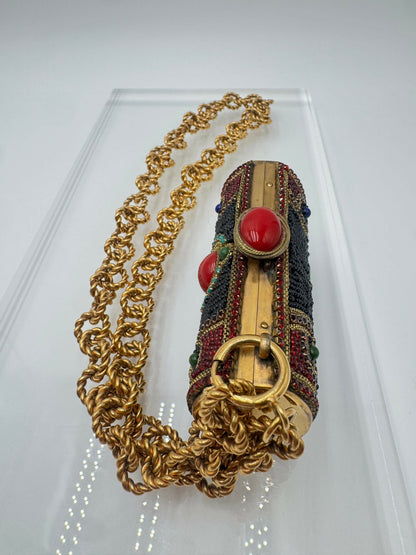 Chanel Vintage 1981 Jewelled Metal Clutch