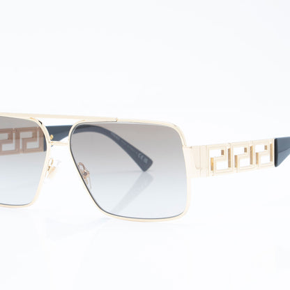 Versace Greca Cutout Rectangular Sunglasses